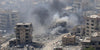 Damaged buildings in Beirut after Israeli raids.